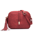 REALER small shoulder bag for women messenger bags ladies retro PU leather handbag purse with tassels female crossbody bag