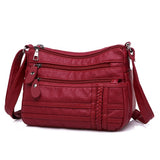 Annmouler Fashion Women Bag Pu Soft Leather Shoulder Bag Multi-layer Crossbody Bag Quality Small Bag Brand Red Handbag Purse