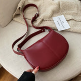 Solid Color PU Leather Saddle Bags For Women 2020 Small Lady Shoulder Messenger Bag Female Travel Handbags and Purses