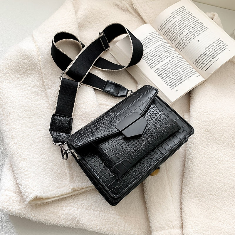 2019 new mini handbags women fashion ins ultra fire retro wide shoulder strap messenger bag purse simple style Crossbody Bags