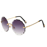 2019 Luxury Round Sunglasses Women Brand Designer Rimless Sun Glasses for Female Tint Fashion Rosie Eyewear