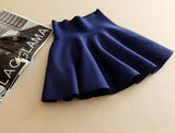 2019 new Women's Korean Version Pleated Skirt  Umbrella Skirt High Waist Bottom Knitted Skirt Autumn A-line Skirt