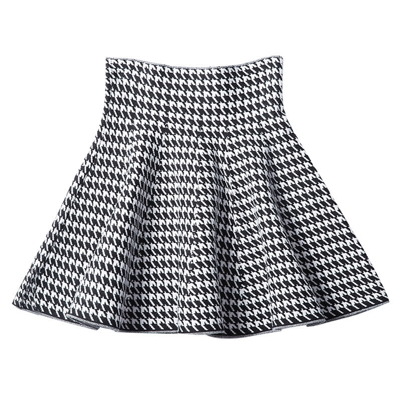 2019 new Women's Korean Version Pleated Skirt  Umbrella Skirt High Waist Bottom Knitted Skirt Autumn A-line Skirt